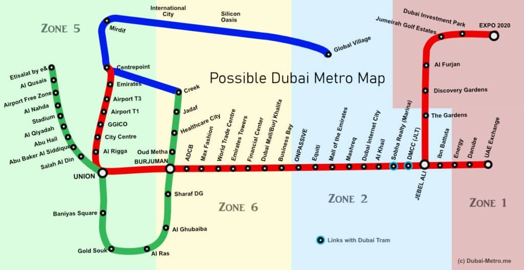 Where Will The Dubai Metro Blue Line Go? - Dubai Metro Information