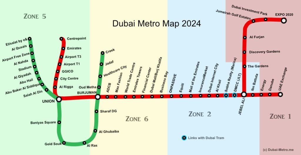 Dubai Metro Map 2024