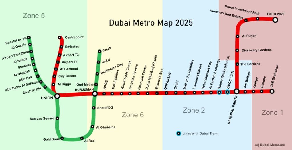 Dubai Metro Map 2025