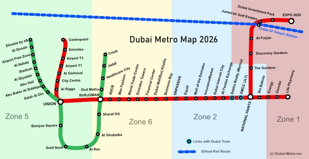 Dubai Metro Map 2026